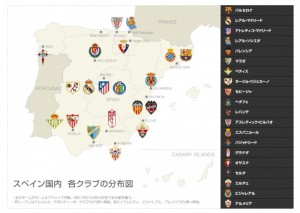 スペインサッカー分布図